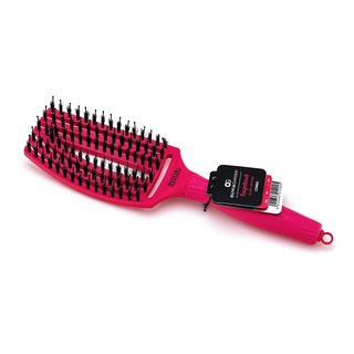 Olivia Garden Fingerbrush Combo Medium Hot Pink krtača za lase z najlonskimi in prašičjimi ščetinami