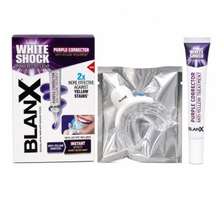 BlanX White Shock Purple Corrector komplet za beljenje zob Anti-Yellow Treatment + LED 20 ml
