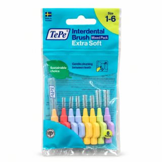 TePe Interdental Brush medzobne ščetke Extra Soft 8 pcs Mixed Pack