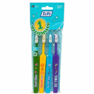 TePe Kids zobna ščetka Toothbrush 4 pcs Extra Soft
