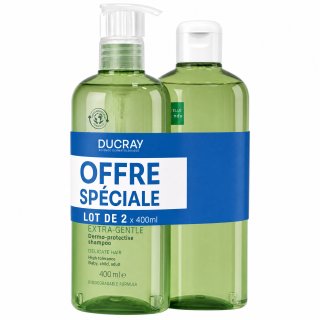 Ducray Extra-Gentle Dermo-Protective Shampoo zaščitni šampon za občutljive lase 2 x 400 ml