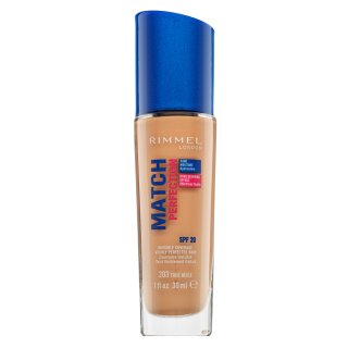 Rimmel London Match Perfection 24HR SPF20 Foundation tekoča ličila za enotno in sijočo polt 203 True Beige 30 ml