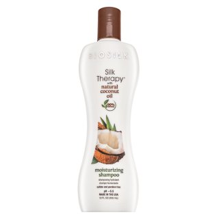 BioSilk Silk Therapy Organic Coconut Oil Moisturizing Shampoo negovalni šampon z vlažilnim učinkom 355 ml