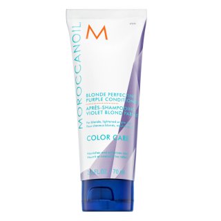 Moroccanoil Color Care Blonde Perfecting Purple Conditioner Balzam za platinasto blond in sive lase 70 ml