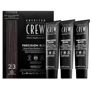 American Crew Precision Blend Natural Gray Coverage barva za lase za moške Dark 3 x 40 ml