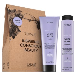 Lakmé Teknia White Silver Pack šampon + maska za platinasto blond in sive lase 300 ml + 250 ml